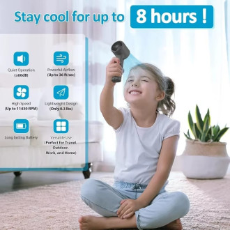 Přenosný ruční ventilátor M11 s digitálním displejem