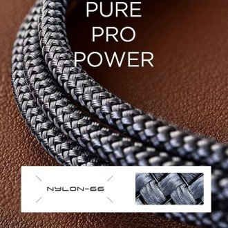 USB-C kabel 3 m s nylonovým opletením a zahnutým konektorem 90°