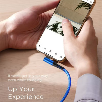 USB-C kabel 3 m s nylonovým opletením a zahnutým konektorem 90°