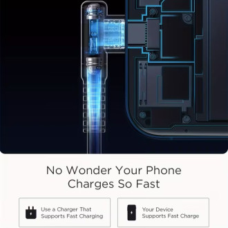 USB-C kabel 3 m s nylonovým opletením a zahnutým konektorem 90°