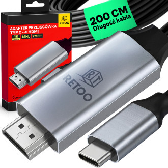 Kabelový adaptér USB-C 3.1 na HDMI 4K MHL – 200 cm