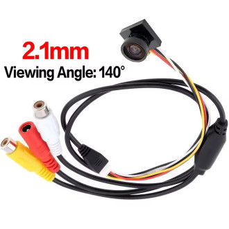 Miniaturní analogová kamera 700 TVL s mikrofonem, 140°, 2,1 mm, PAL